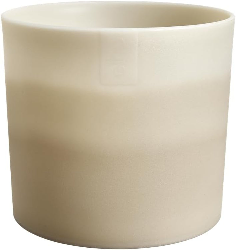 Ronde pot elho Kleurverloop 18cm - Bloempotten voor binnen - 100% gerecycled plastic - Ø 18,2 x H 16,8 - Beige/Beige Zandsteen