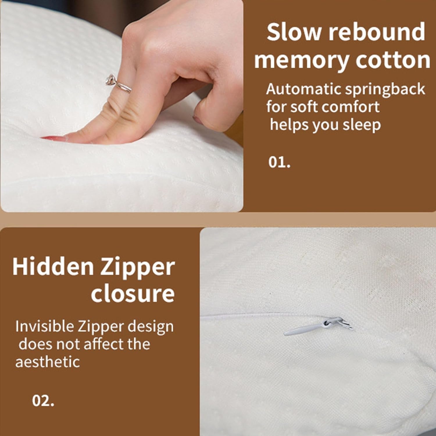 MINGZE Multifunctioneel traagschuimkussen Nekkussen Schuim, boog U-vormig nekkussen, langzaam rebound-slaapkussen Rebound-drukkussen, kussen IJszijde voor hand- en nekbescherming Cervicale orthopedische kussens Naty Shop