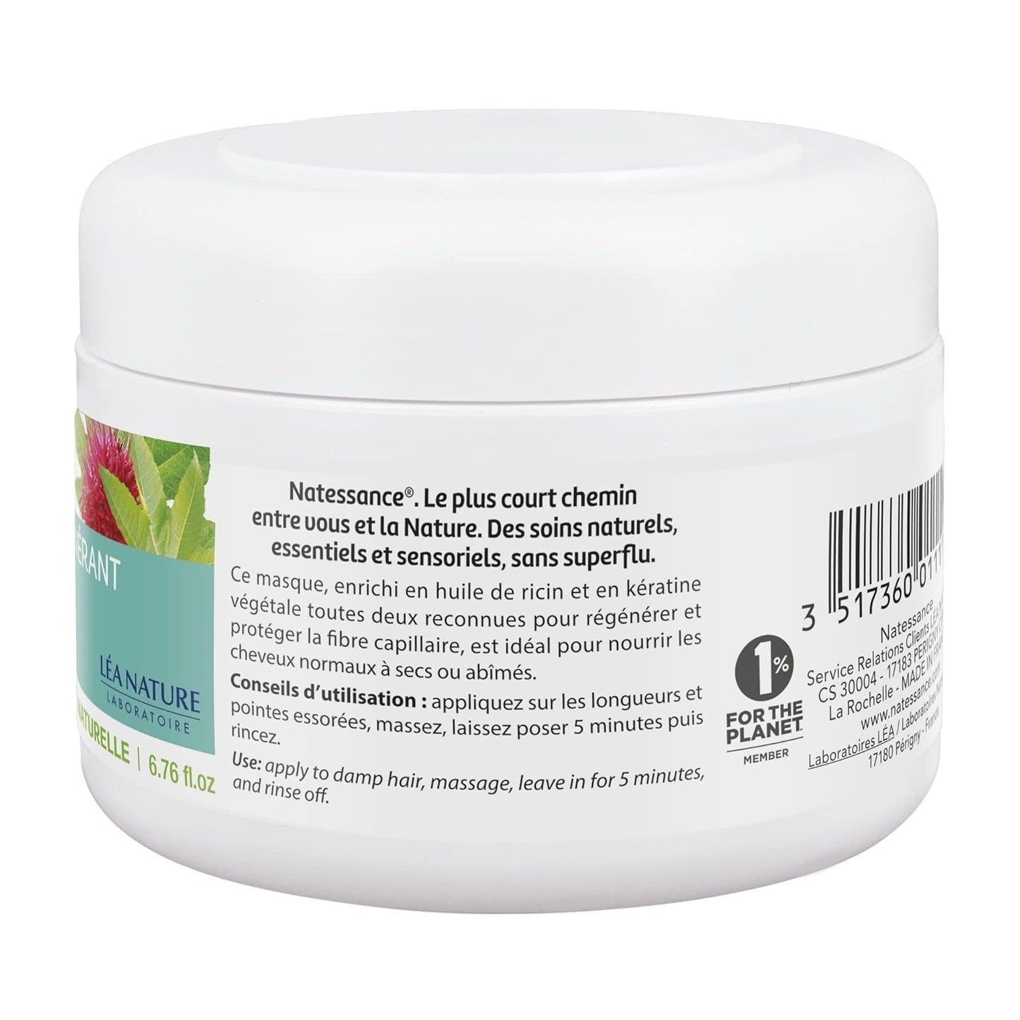 Masker Sublimateur à l'Huile de Ricin et Kératine Végétale 200 ml Haarmasker Naty Shop