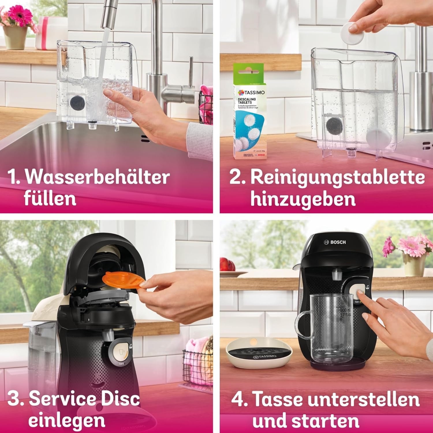 Bosch Tassimo Happy Friendly TAS107E Capsule-espressomachine, 70+ dranken, geschikt voor alle kopjes, auto-stop, duurzaam, perfecte dosering, ruimtebesparend, 1400W, crème/zwart