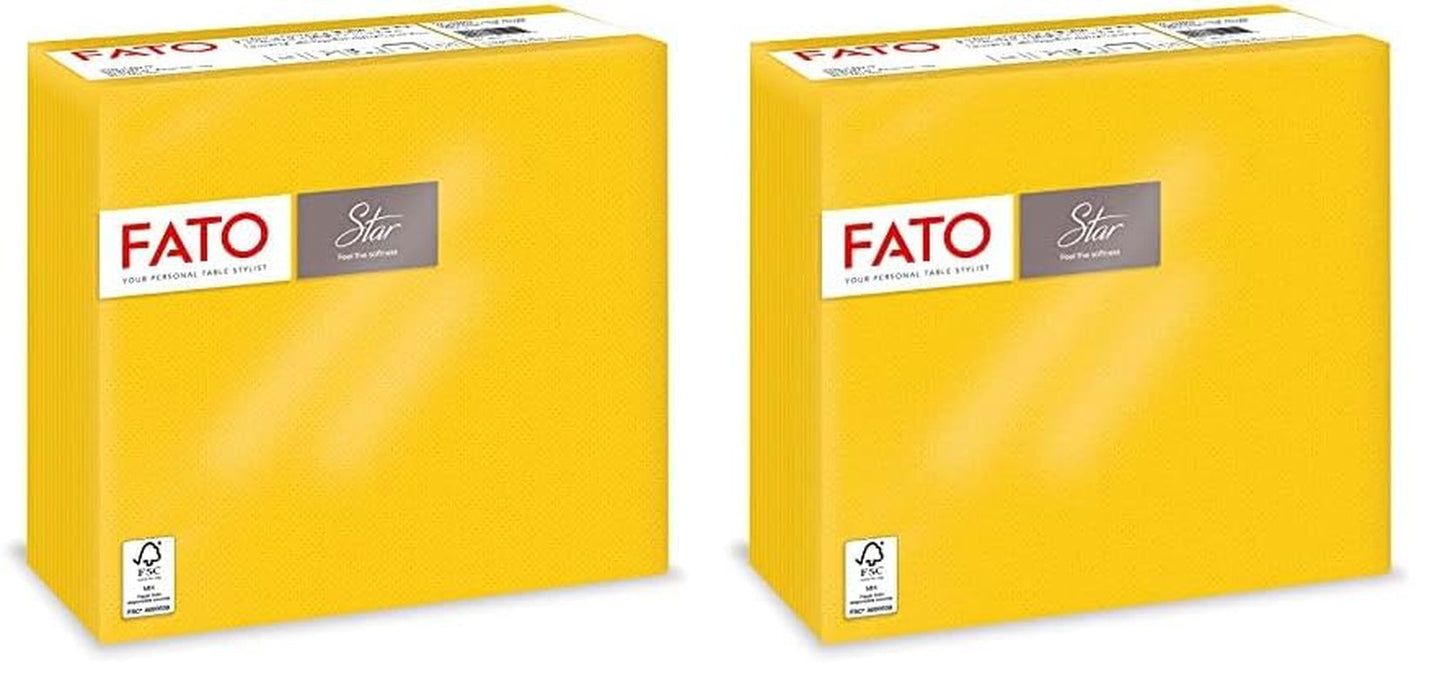- Zacht en delicaat wegwerpvloeipapier, verpakking van 40 tissues, maat 38X38 gevouwen in 4, 2 lagen, gele kleur, 100% puur cellulosepapier, FSC-gecertificeerd (2-pack)