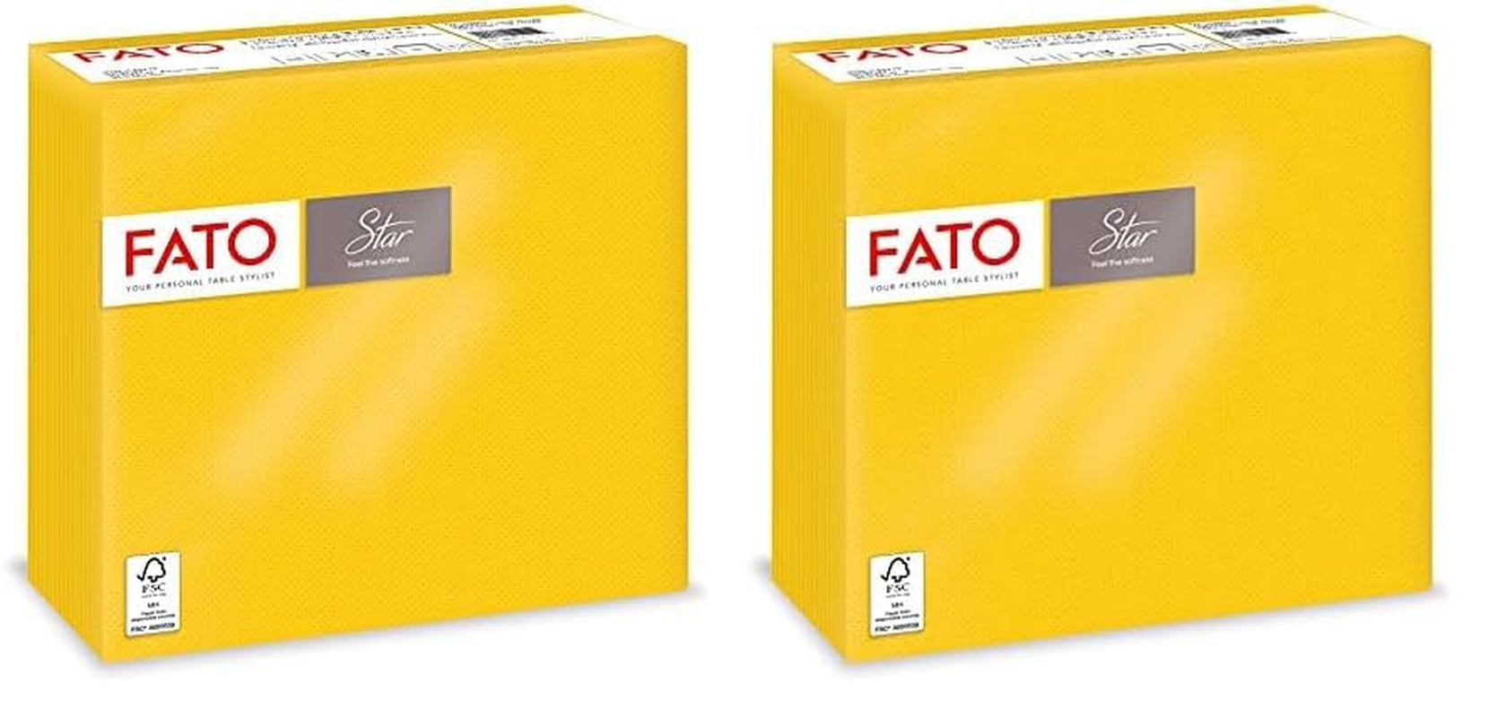 - Zacht en delicaat wegwerpvloeipapier, verpakking van 40 tissues, maat 38X38 gevouwen in 4, 2 lagen, gele kleur, 100% puur cellulosepapier, FSC-gecertificeerd (2-pack)