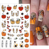 3D Herfst Nagelstickers Pompoenbladeren Nagelstickers Geometrische Lijn Bloemen Nagelstickers Thanksgiving Day Ontwerp Nagelstickers Herfst Pompoen Nagelstickers Nagelaccessoires Nagelkunst