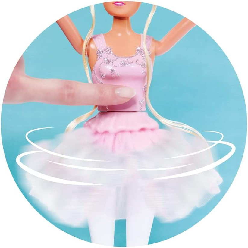 Simba 105733603 - Steffi Love Dancing Ballerina, Steffi als ballerinapop met dierenvriendje en draaibare rok, speelpop 29 cm, vanaf 3 jaar