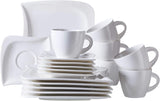 Verso de Mäser, La Musica-serie, 18-delig koffieservies, 6-persoons porseleinen serviesset, 921172, wit