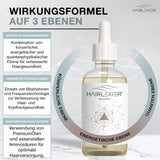 Hairlexier Haargroeimiddel voor vrouwen - Rozemarijn Haarolie, Ricinusolie Haarolie, Lavendelolie, Natuurlijk haarserum tegen diffuus haarverlies, Ondersteunt de haargroei, Veganistisch & Biologisch + Werkboek Haarverzorging Naty Shop