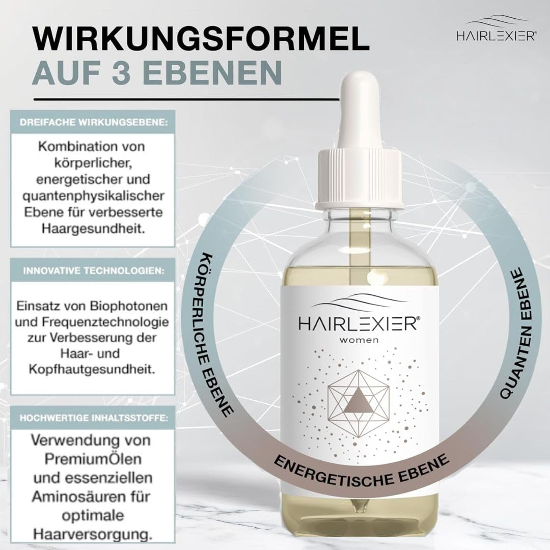 Hairlexier Haargroeimiddel voor vrouwen - Rozemarijn Haarolie, Ricinusolie Haarolie, Lavendelolie, Natuurlijk haarserum tegen diffuus haarverlies, Ondersteunt de haargroei, Veganistisch & Biologisch + Werkboek Haarverzorging Naty Shop