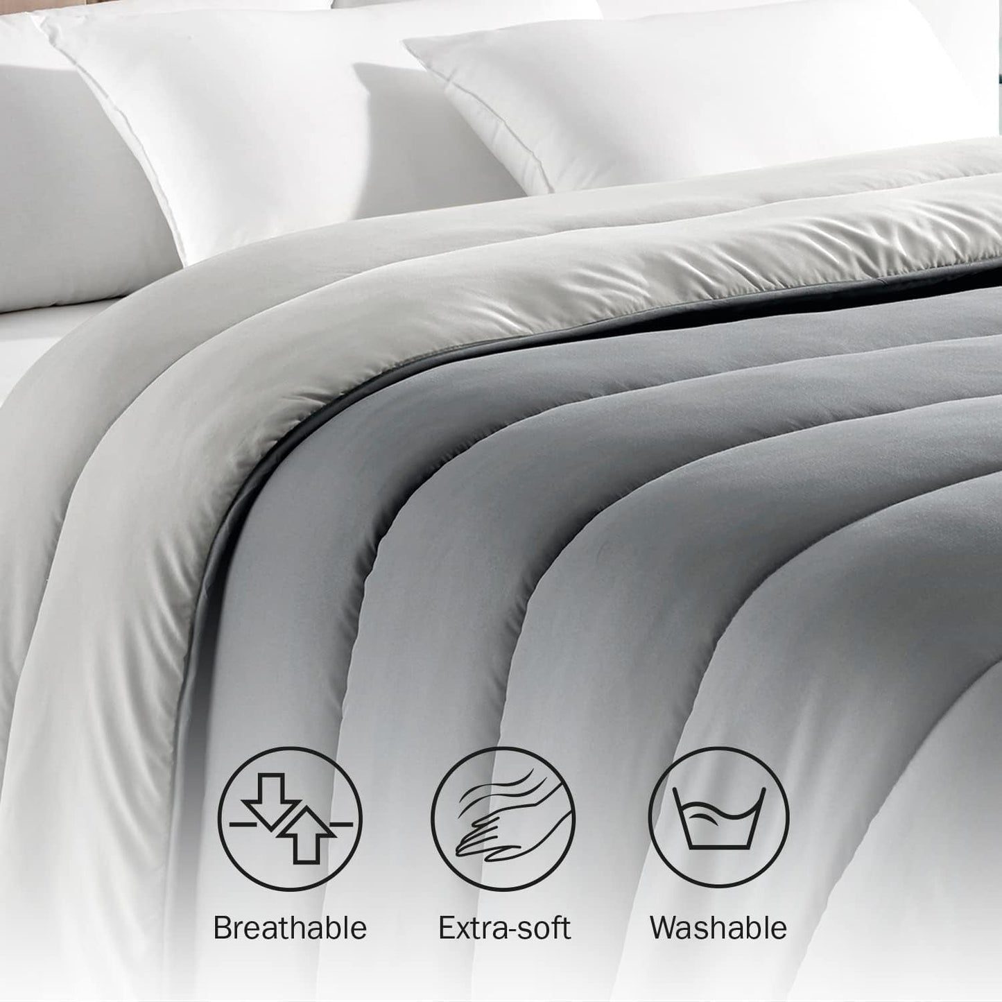 Pikolin Home - Omkeerbaar dekbed 300 G - Tweekleurige Scandinavische vulling - Voor bed 150 - Gezellig, warm, ademend, mosterdgeel, 240 X 220 Cm Dekbedden en quilts Naty Shop