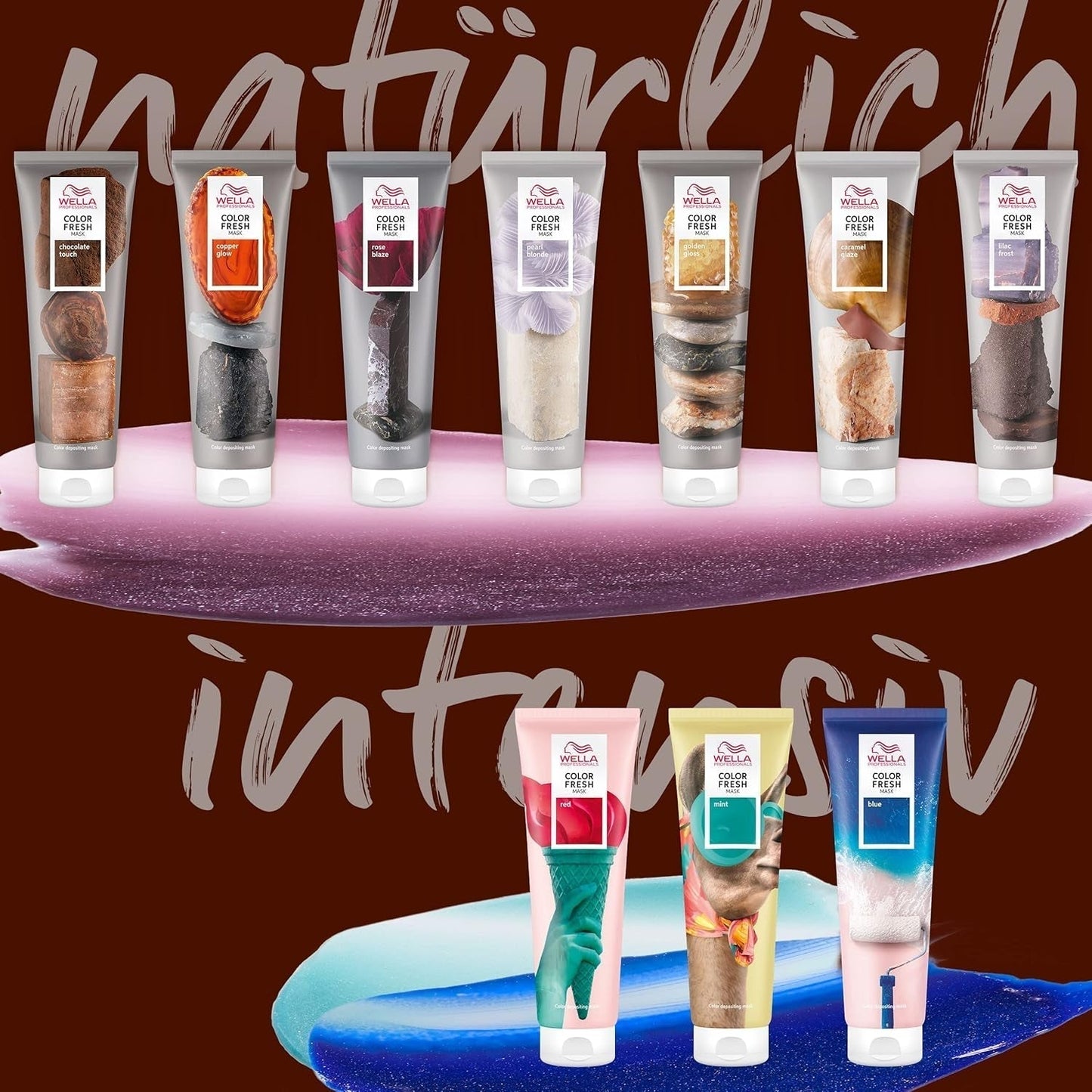 Wella Professionals Color Fresh Mask Cool Espresso - behandeling voor het revitaliseren en veranderen van de haarkleur - voedende tint met avocado-olie - voor zwart en zwart haar - 150 ml Naty Shop Haarmasker