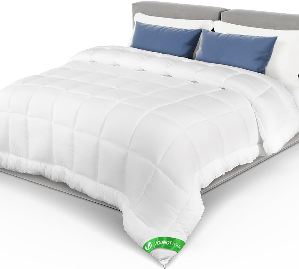 VOUNOT dekbed 155X200Cm, 4 seizoenen winterdekbedset van 2 500GSM, bestaande uit 2 aan elkaar geknoopte dekbedden Aanpasbaar dekbed voor zomer en winter, Oeko-Tex Standaard dekbedden en dekbedden Naty Shop Deken alle seizoenen 220X240Cm