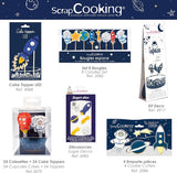 ScrapCooking – 4 Ausstechformen für Plätzchen, aus Edelstahl – Astronaut, Sternschnuppe, Rakete, Planeten – Formen für kleine Kuchen – Zubehör zum Backen Geburtstag Deko – 2084