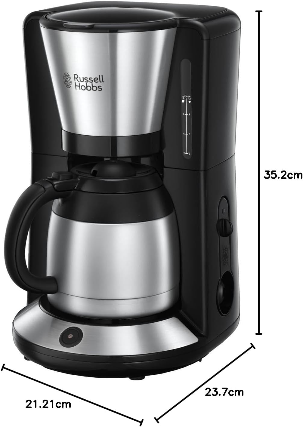 Russell Hobbs Koffiezetapparaat [Douchekop voor optimale extractie en aroma] Adventure (1 tot 8 kopjes, 1,0 liter thermische karaf, automatische uitschakeling, antidruppelsysteem, 1100 W) Filterkoffiezetapparaat 24020-56