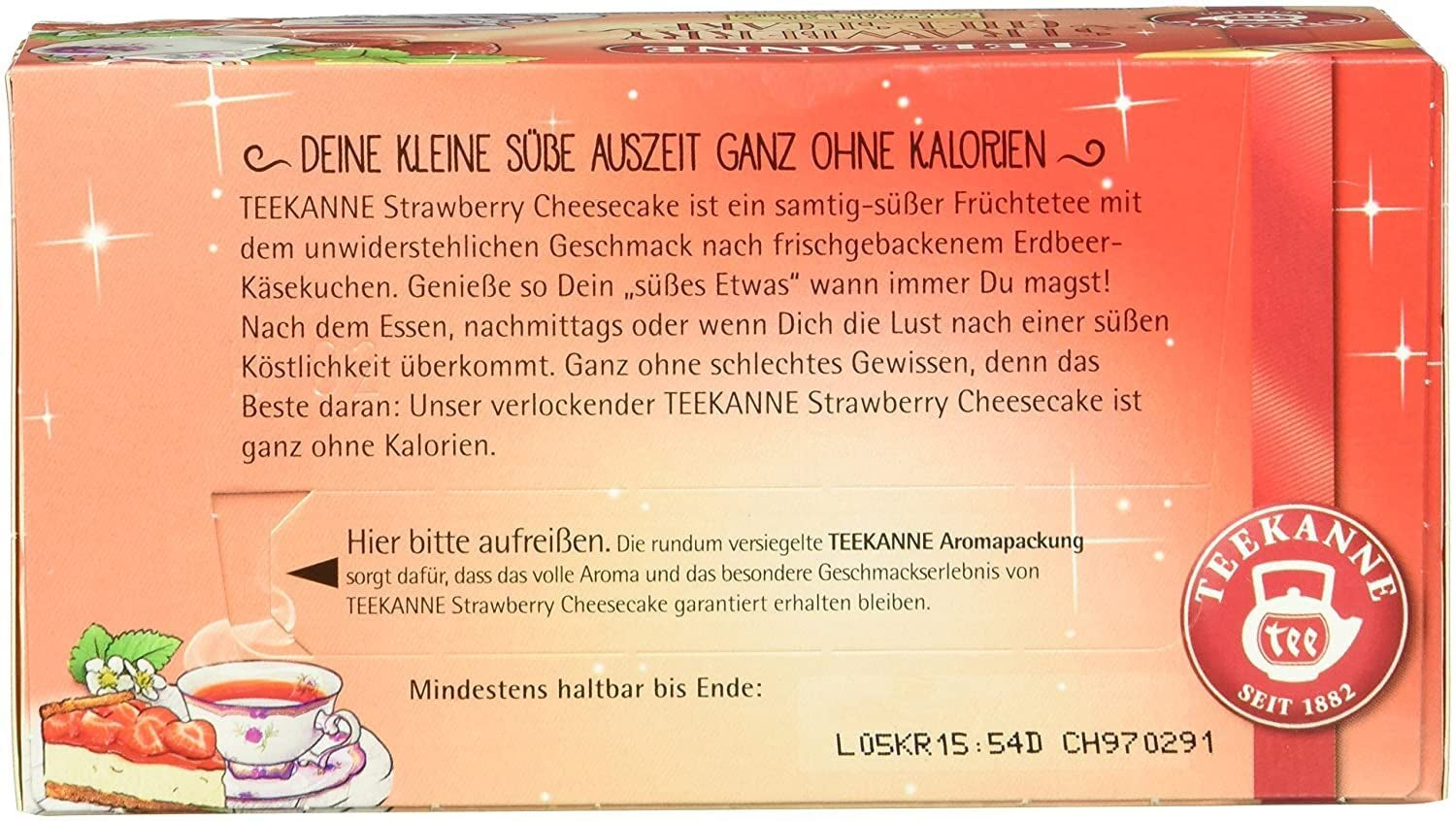 Teekanne Sweeteas Aardbeiencheesecake Aardbeiencheesecake 12-pack (12 x 18 theezakjes)