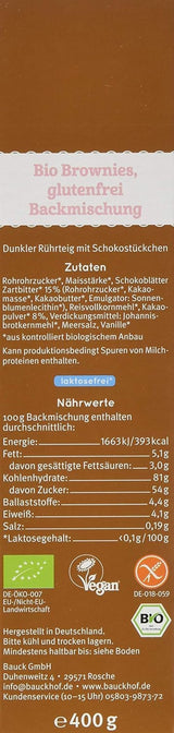 Brownies Glutenvrij, 3Er-pakket (3 X 400 G) - Bio Naty Shop