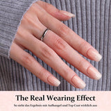 240 stuks gradiënt vierkante nagels set, naakt witte gradiënt kunstnagels voor oliepenlijm, medium ombre natuurlijke nepnagels voor vrouwen DIY (naakt vierkant)