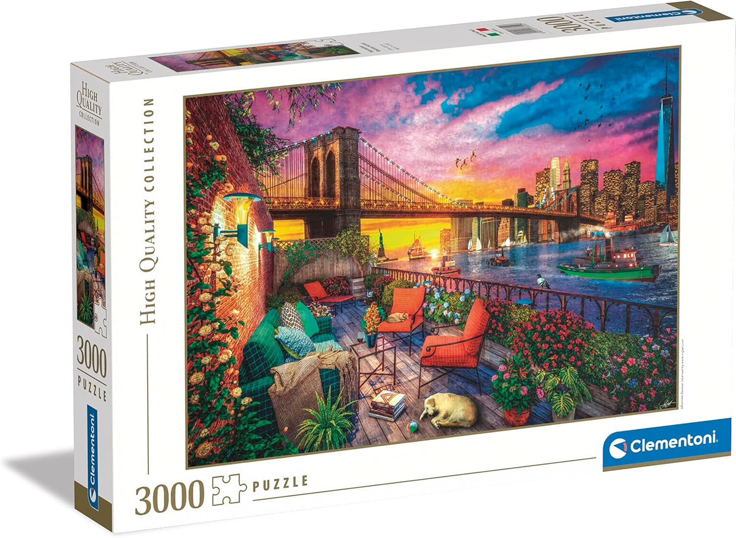 Clementoni - 33552 Collectie - Manhattan Balkon Zonsondergang Puzzel van 3000 stukjes voor volwassenen en kinderen 10 jaar oud Behendigheidsspel voor het hele gezin Puzzel Naty Shop Standaardtitel