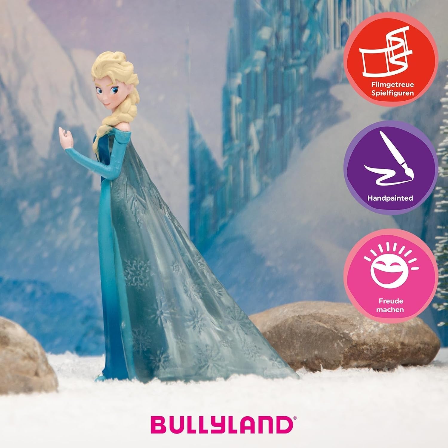 Bullyland 12961 - Elsa uit Arendelle beeldje uit de film Frozen van Walt Disney, ca. 10,1 cm, zeer gedetailleerd, ideaal als klein cadeautje voor kinderen vanaf 3 jaar