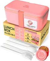 Umami lunchbox voor volwassenen, stapelbare bentobox met 4 bestek en vakken, lunchbox voor volwassenen, saladecontainer voor onderweg, picknick-/kantoorlunchbox, antracietgrijs, 1500 ml Naty Shop voedselbewaardozen koraalroze - 900 ml M - 900/1000 ml