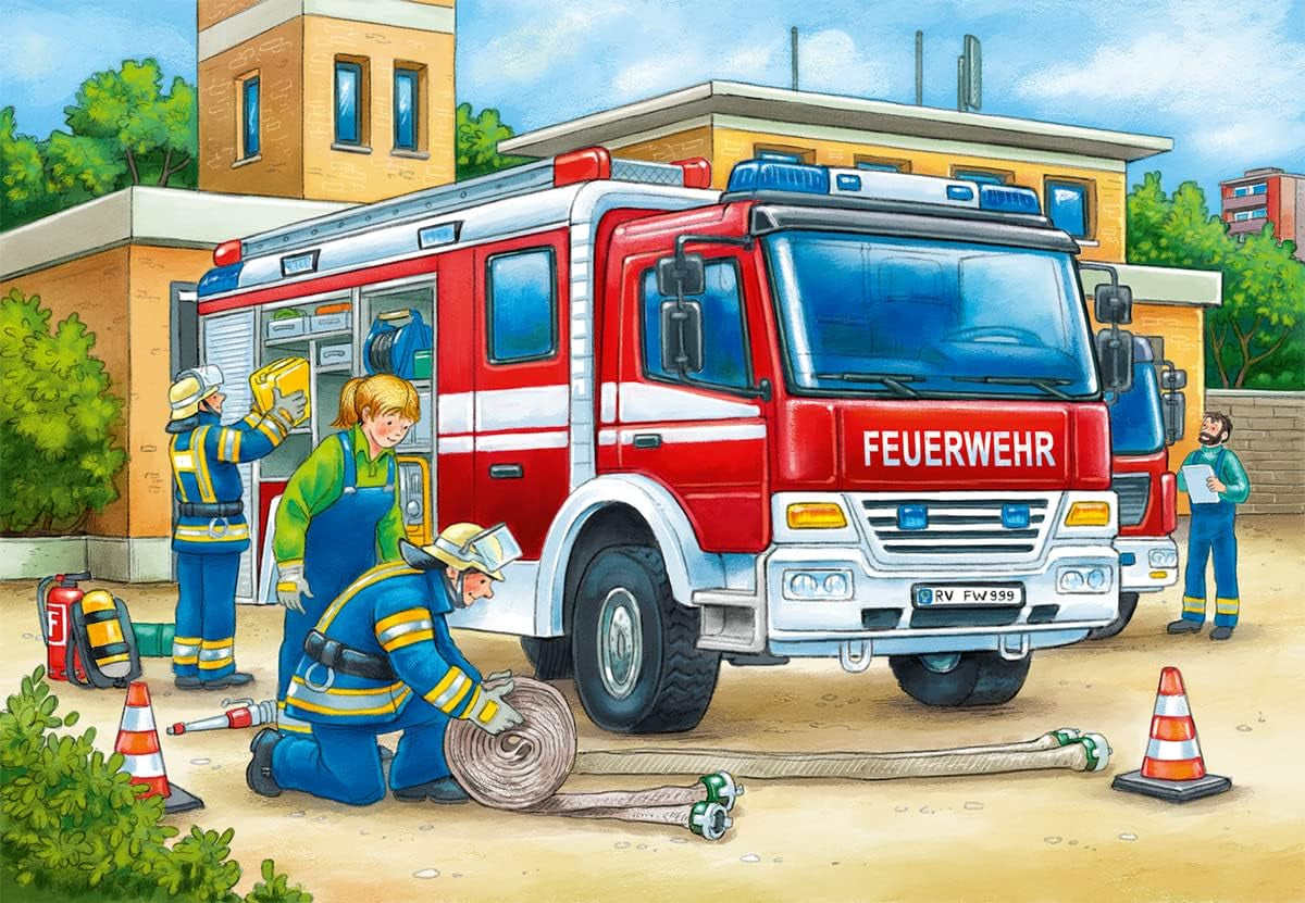 Ravensburger Puzzel voor kinderen - 07574 Politie en brandweer - Puzzel voor kinderen vanaf 3 jaar, met 2X12 stukjes Puzzel Naty Shop