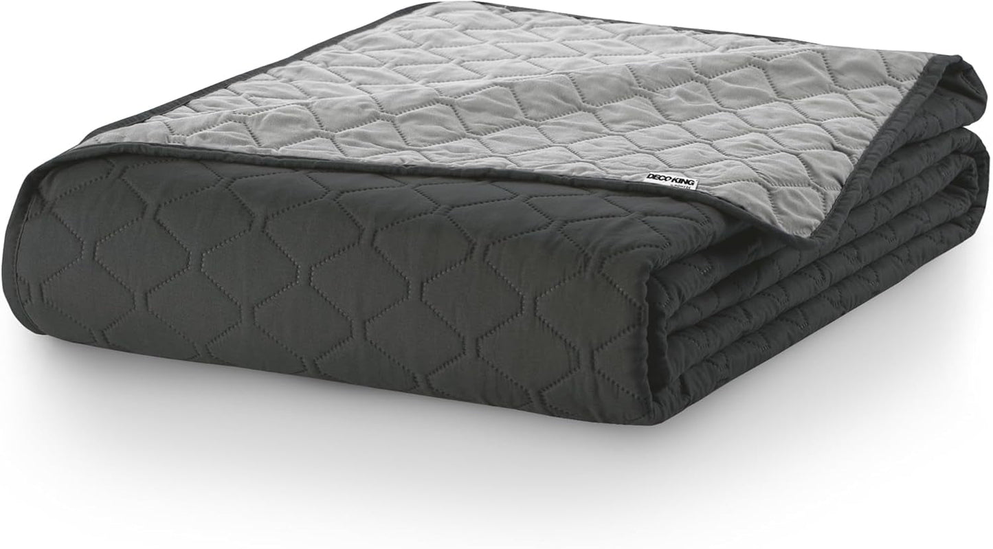 Decoking Sprei 200 X 220 Cm Grafiet Antraciet Zilvergrijs Tweezijdige sprei gemakkelijk te onderhouden Axel Bedden en Dekens Besuche den DecoKing-Store