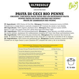 Italiaanse Biologische Kikkererwten Penne Pasta 100% Biologische Kikkererwtenmeel Proteïne Pasta Vezelrijk Veganistisch Glutenvrij 3 Pack x 350g