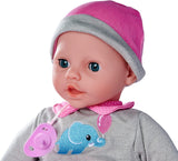 Simba 105140066 - Laura Interactieve, zachte lichaamspop met slaapogen, babbelt bij beweging, drinkt uit een fles en valt in slaap, 40 cm, babypop voor kinderen vanaf 2 jaar