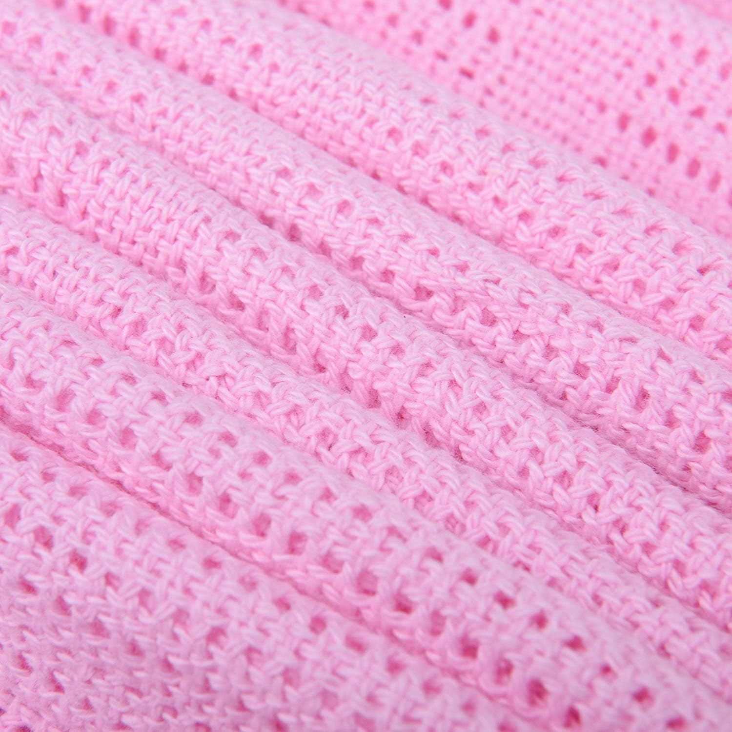 Familiebeddengoed Roze Cellulaire Deken voor Tweepersoonsbed, Katoen, Grote Sprei, Omkeerbaar, Lichtgewicht, Thermisch, Zacht, Traditioneel Cellulaire Deken, 230 X 230 cm Dekbedden en dekbedden Naty Shop