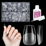 Korte Kunstnagels Ballerina 500 stuks Lijm op 12 Maten Kunstnagels Korte Zachte Gel Volledige Dekking Nageltips Voor Gelnagels Korte S
