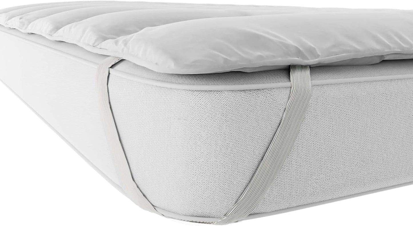 Italiaans beddengoed Elegante gewatteerde topper, wit, tweepersoonsdekbedden en dekbedden Naty Shop