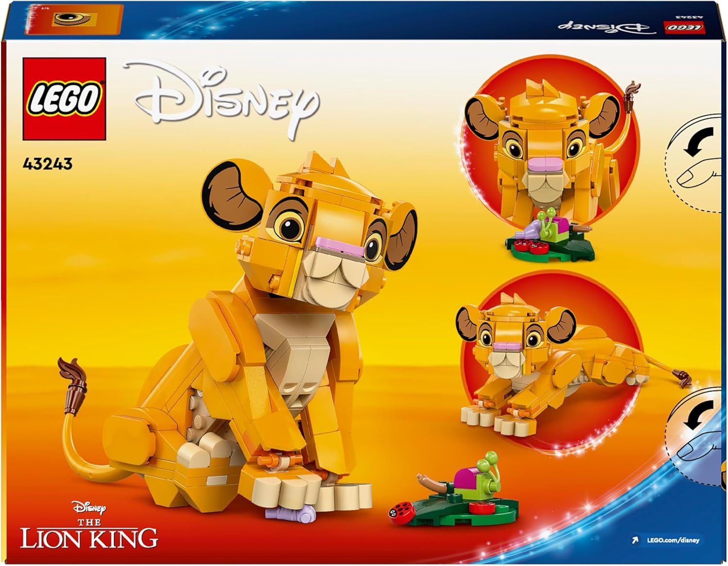 LEGO Ç€ Disney Simba, de welp van de leeuwenkoning, bouwspeelgoed voor kinderen, fantasiespeelset met de figuur van de leeuw, cool cadeau-idee voor meisjes en jongens vanaf 6 jaar, kinderspeelgoed 43243 Bouwsets Beuche den LEGO-Store