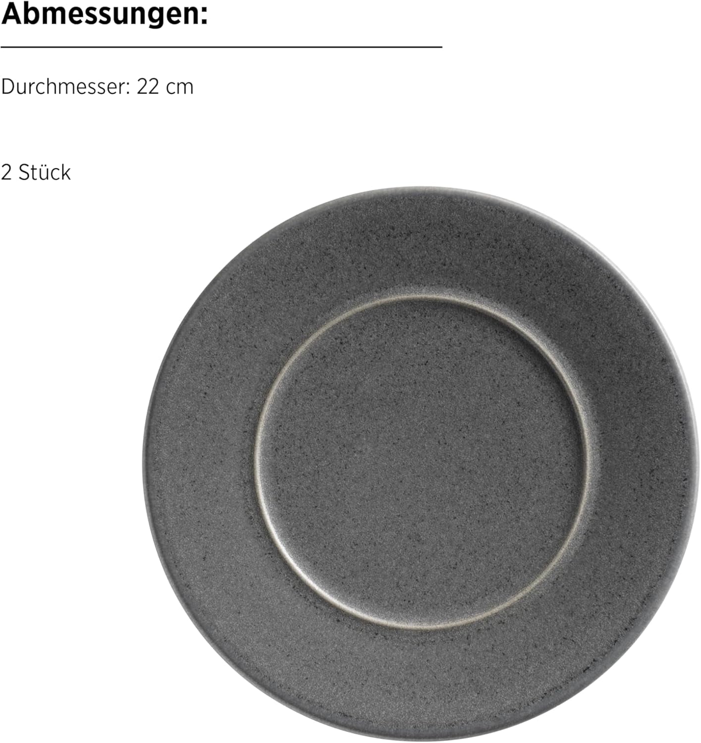 MÄSER Unico-serie, serviesset voor 2 personen, tijdloos, elegant, 8-delig keramisch servies, steengoed, antraciet
