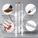 Sullarpek 8 Stück Nagel Pinsel Set, Pinsel voor Gelnägel, Nageldesign Pinsel, Nail Art Dotting Tools, Nailart Pinsel voor Gel Acryl Nägel Nailart