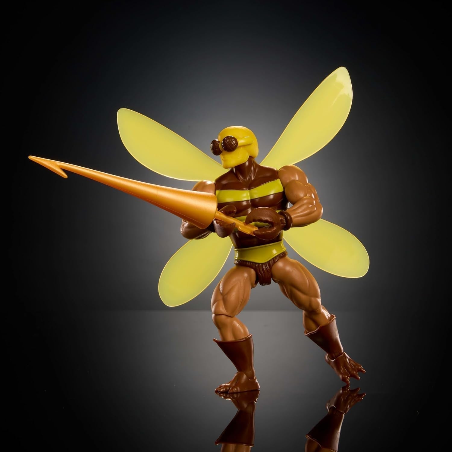 Masters of the Universe Origins Action Figure Buzz-Off uit de tekenfilmcollectie, ongeveer 14 cm groot, uit de tv uit de jaren 80, Bee Leader met vleugels en bril met speer, JBM88 Actiefiguren Naty Shop
