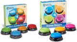 Leermiddelen Licht- en geluidszoemer Educatieve spellen voor kinderen vanaf 3 jaar Vraagspeelgoed voor kinderen met 4 verschillende geluiden voor spelavonden en klaslokalen Speelgoed Bebe Naty Shop Antwoordzoemer Set van 4
