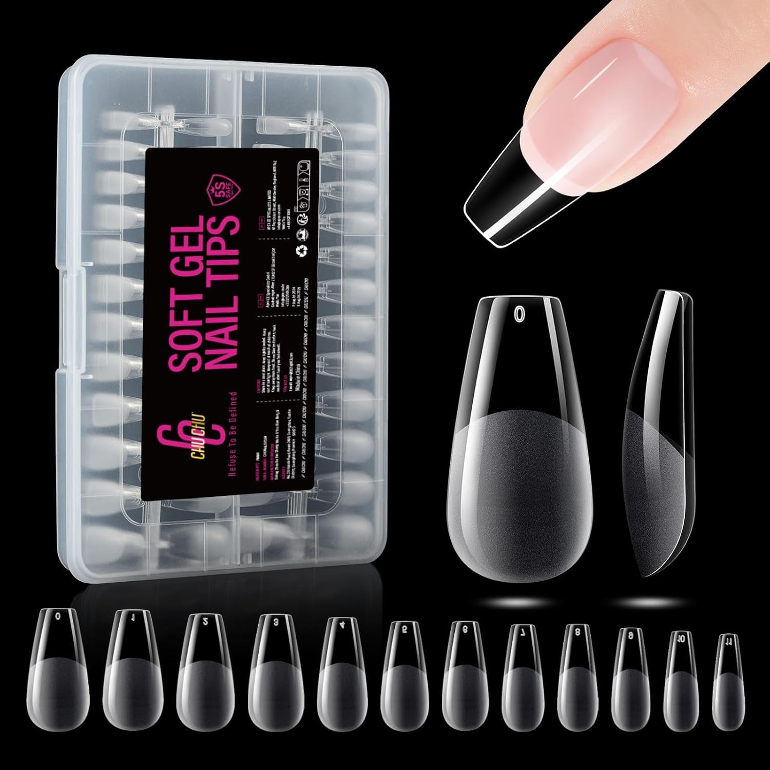 504 stuks ballerina medium gelnageltypes: gelnageltips PMMA kunstnagels nagelverlengingen kunstnagels 12 maten