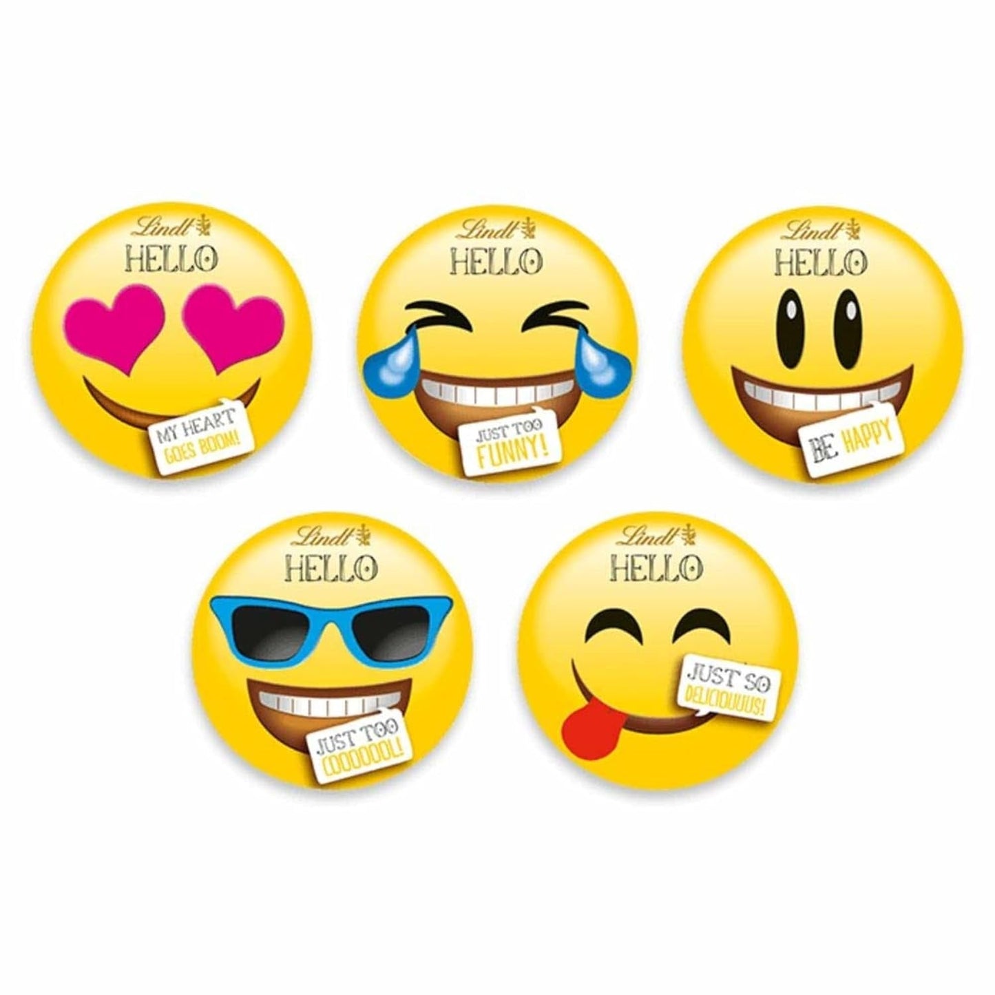 HALLO Mini-chocolade-emoticons | 164 gram | Ongeveer. 27 coole emoticons in verschillende designs, gemaakt van de lekkerste melkchocolade | Chocoladecadeau voor kinderen | Ter decoratie (pak van 2)