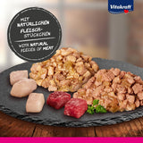 Vitakraft Poésie Délice, Country Selection, Nassfutter Katze, Katzennassfutter Gelee, met kip, met rundvlees (1 pak met 6x 85g)