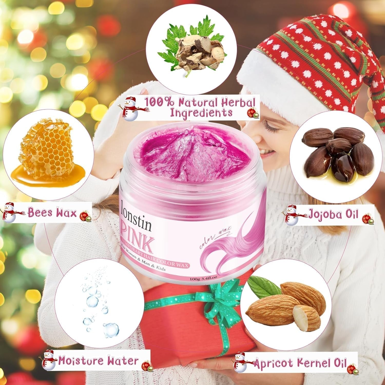 Wasbare Roze Tijdelijke Haarverf Tijdelijke Haarwas Kleur Natuurlijk Kapsel Pommade Wasbare Haarverf Voor Mannen Vrouwen Feest Cosplay Halloween Kerst Haarverf Naty Shop