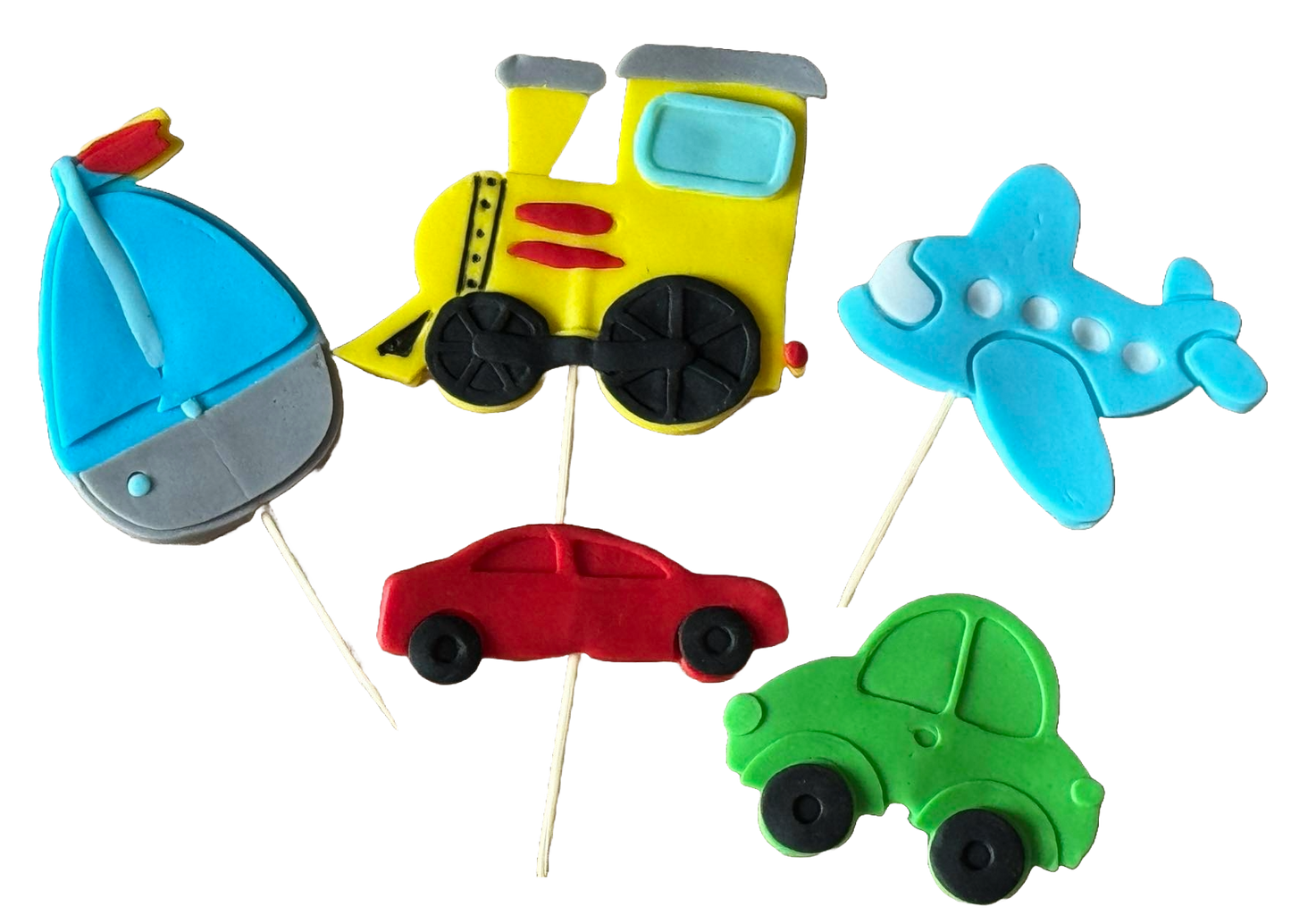 Set van 5 eetbare suikerdecoraties, Cars Sugar Paste Decorations Nati Shop
