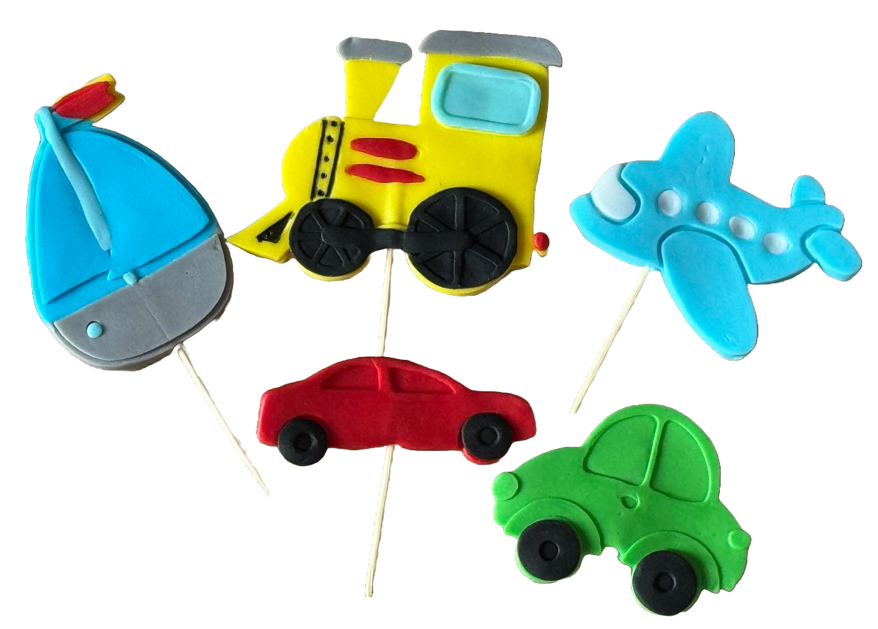 Set van 5 eetbare suikerdecoraties, Cars Sugar Paste Decorations Nati Shop