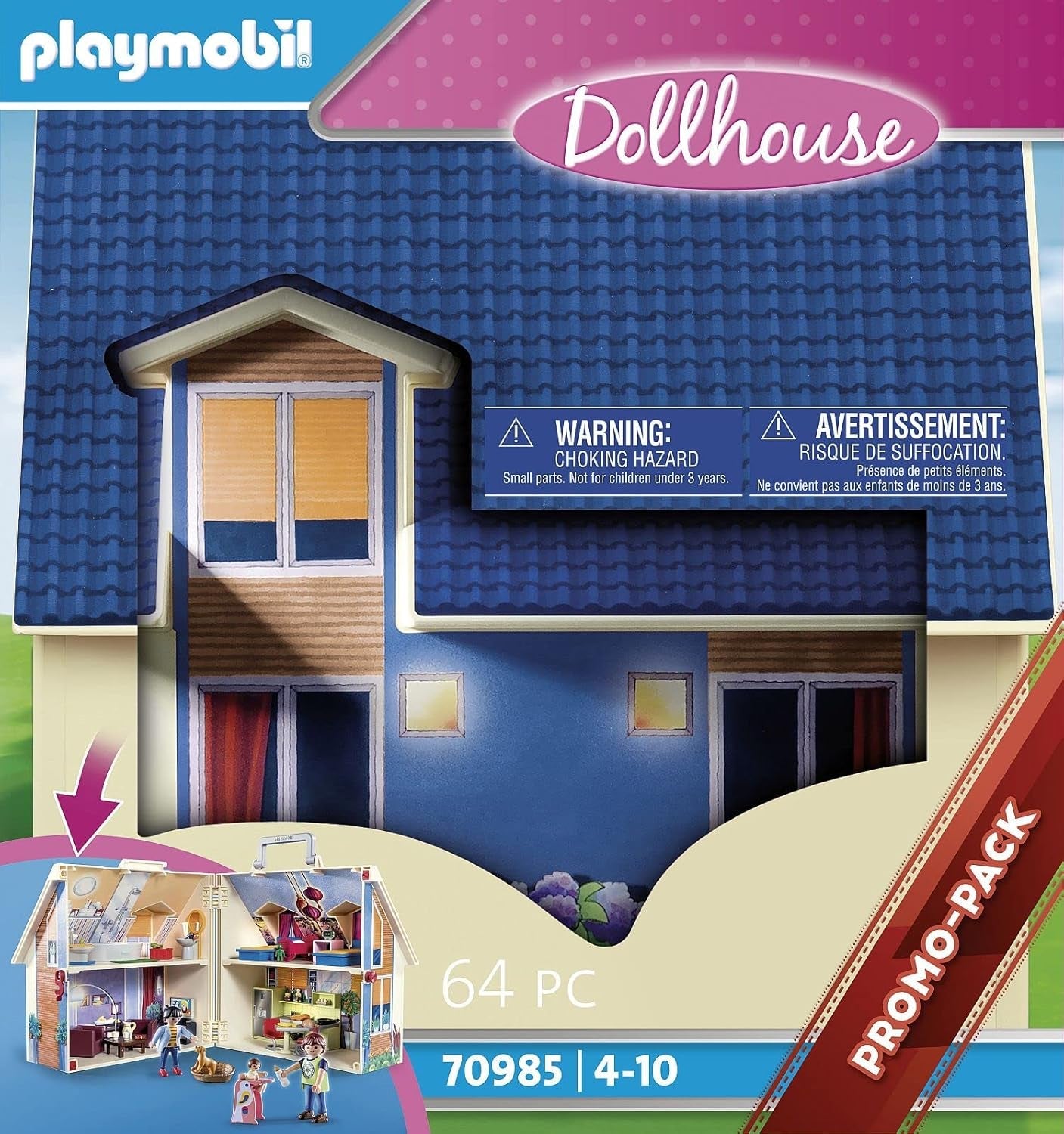 Poppenhuis 70985 Opvouwbaar poppenhuis met handvat, speelgoed voor kinderen vanaf 4 jaar en poppenhuis 70209 Tienerkamer met meisjesfiguur en accessoires, 4+