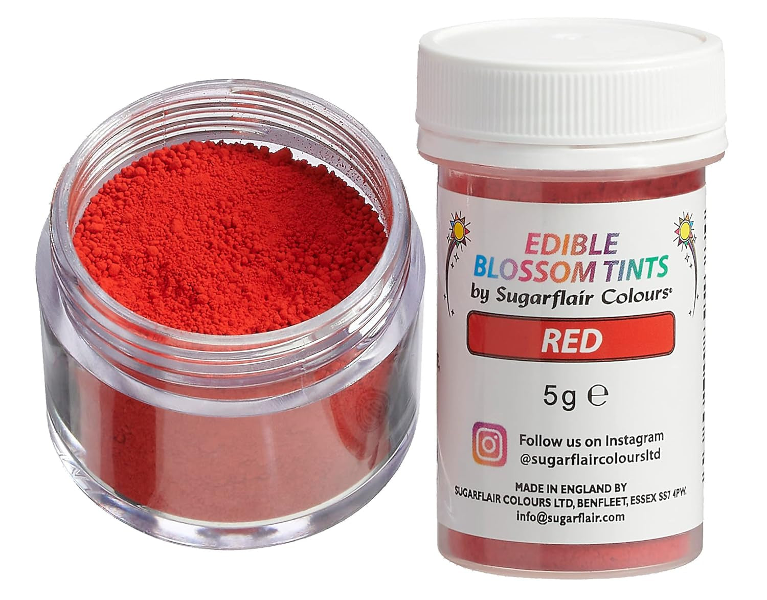 Sugarflair Blossom Tint Dust Red - Kleurstofpoeder voor taartdecoraties, fondant, glazuur, chocolade, botercrème, macarons en meer - 5G