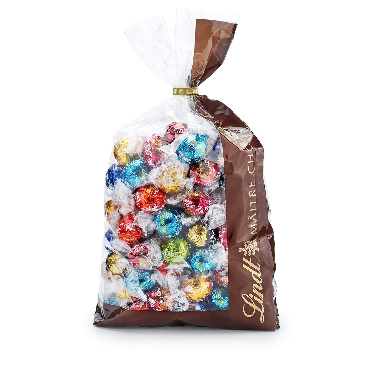 Chocolademix LINDOR | 1371 gram | Ongeveer. 109 bolletjes: Klassieke mix voor melkchocoladebolletjes en LINDOR | Ongeveer. 80 chocoladebolletjes (melk, wit, puur 60%, hazelnoot) | Grootverpakking, 1 kg