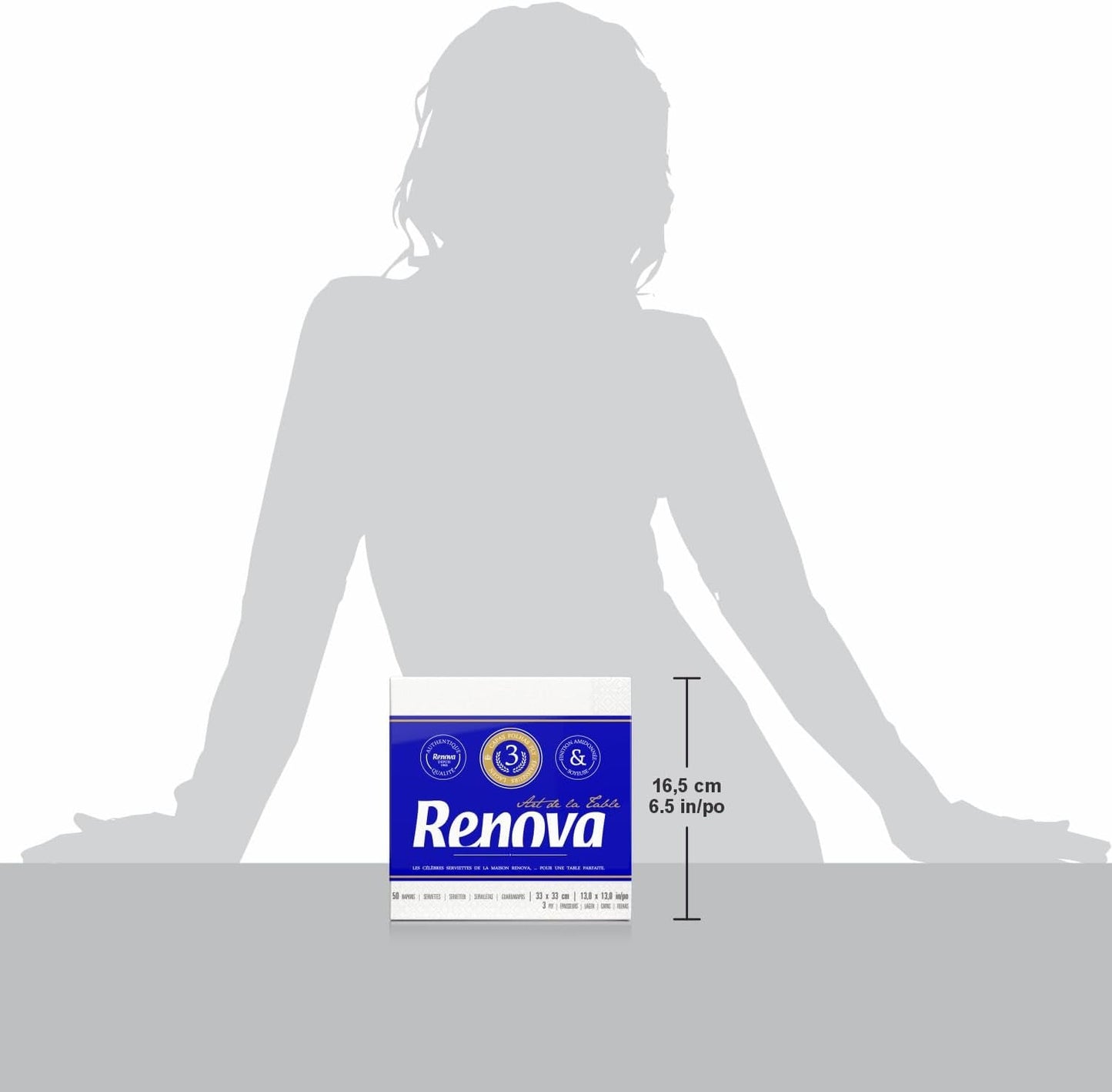 Renova papieren servetten, tafelkunst, 50 premium servetten, 3-laags
