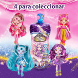 Pixlings Magische poppen, 4 verschillende poppen - 2 nieuwe - 15 cm modepop - Toverdrankjes - Geheim drankje speelgoed (MG101000)
