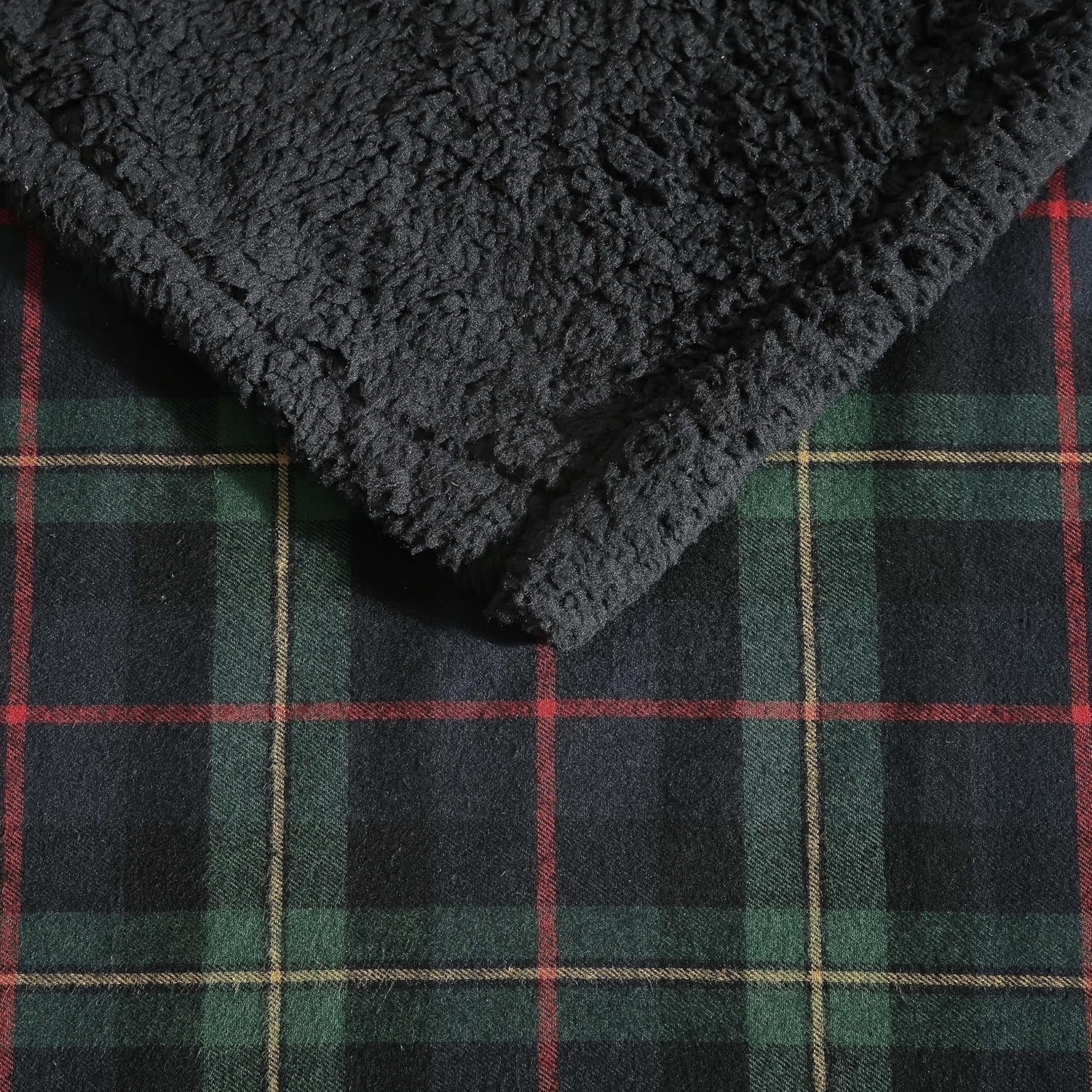 Eddie Bauer Deken, katoenflanel, woondecoratie, omkeerbaar, Sherpa beddengoed, grenen ruit, spreien en quilts Naty Shop