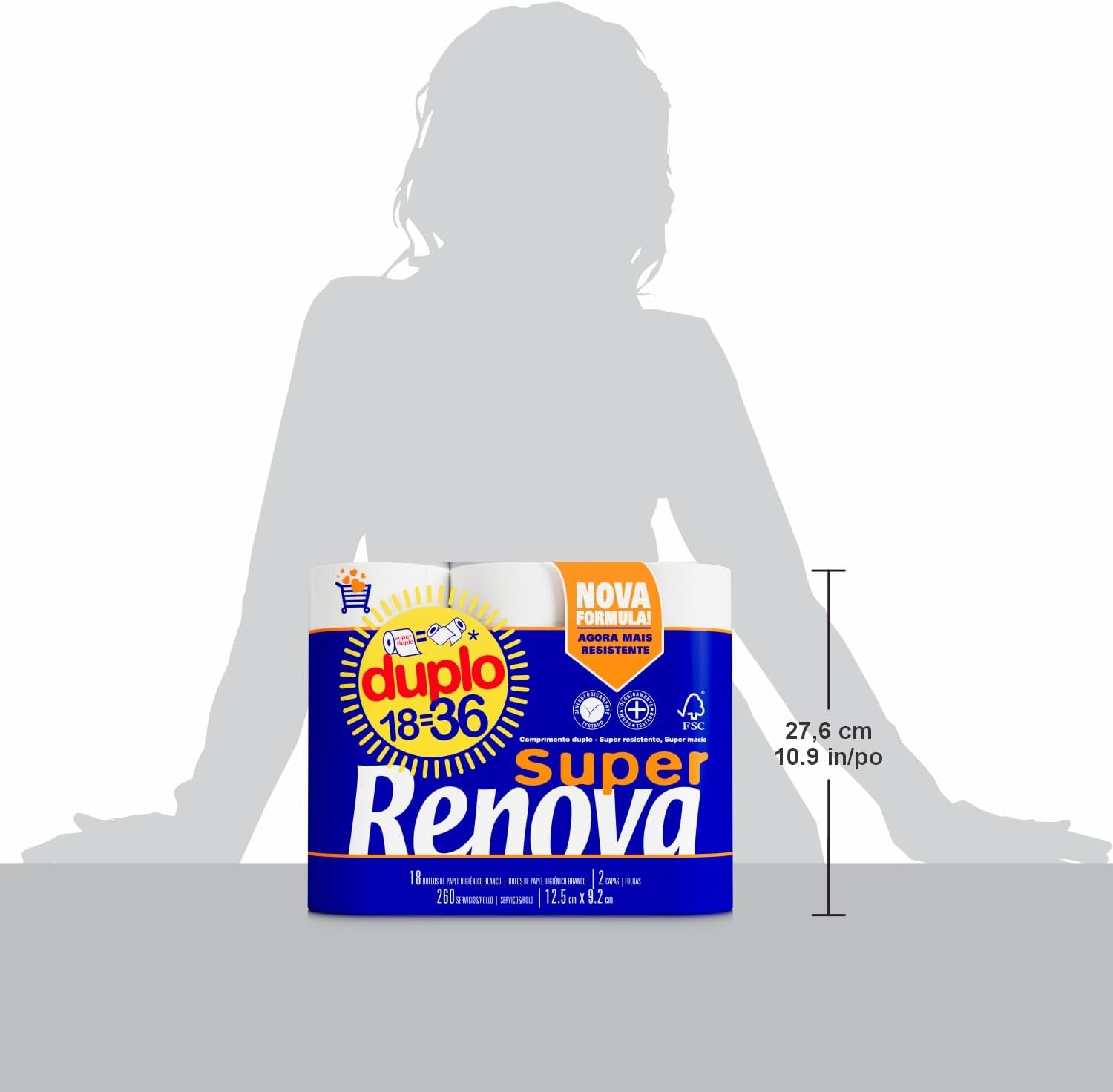 Renova dubbel toiletpapier, 18 rollen