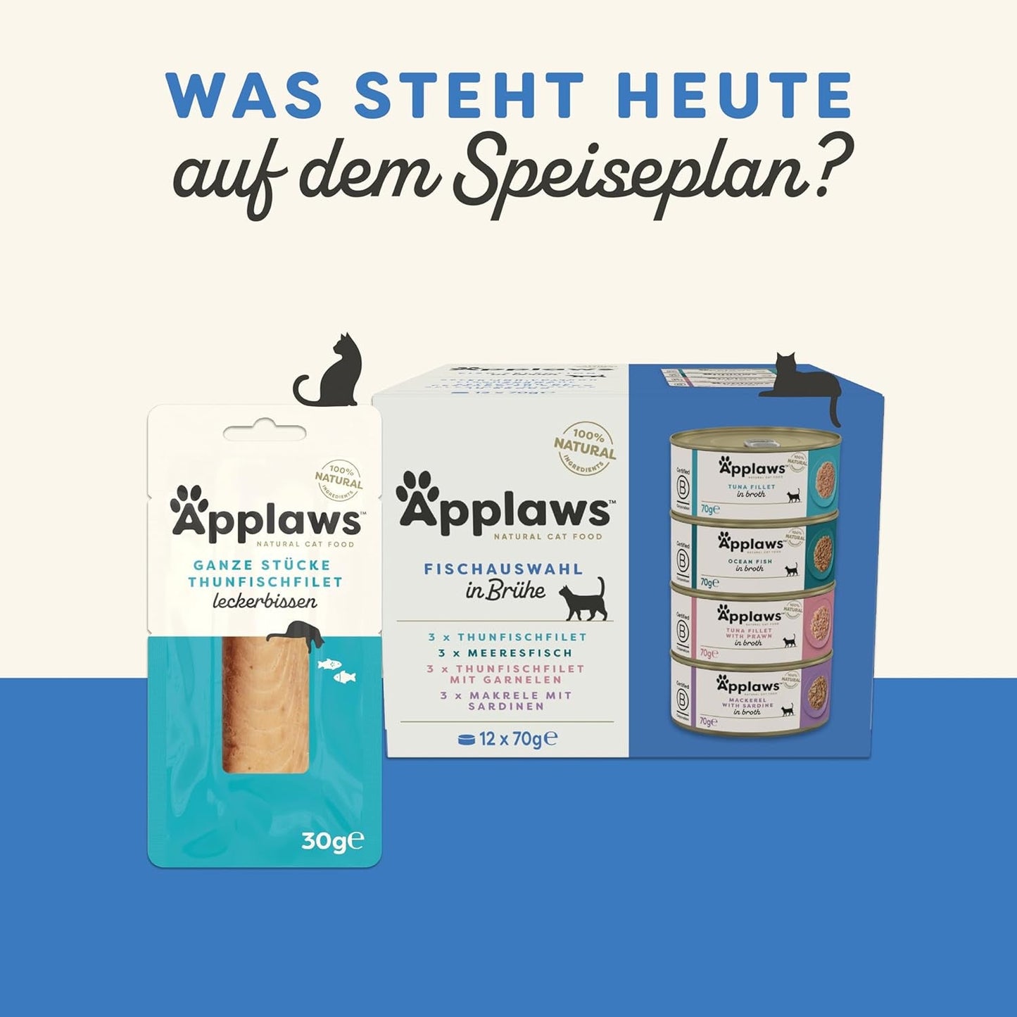 Applaws natuurlijk kattennatvoer kwallenselectie (pak van 12 x 70 g)