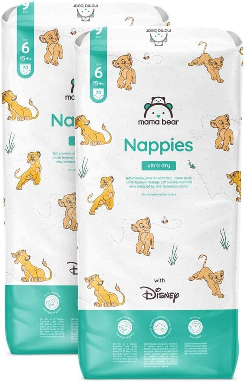 Amazon-merk: Mama Bear Disney Ultra Dry-luiers, maat 3 (4-9 kg) - maanddoos, wit, 172 stuks (2 verpakkingen van 86)