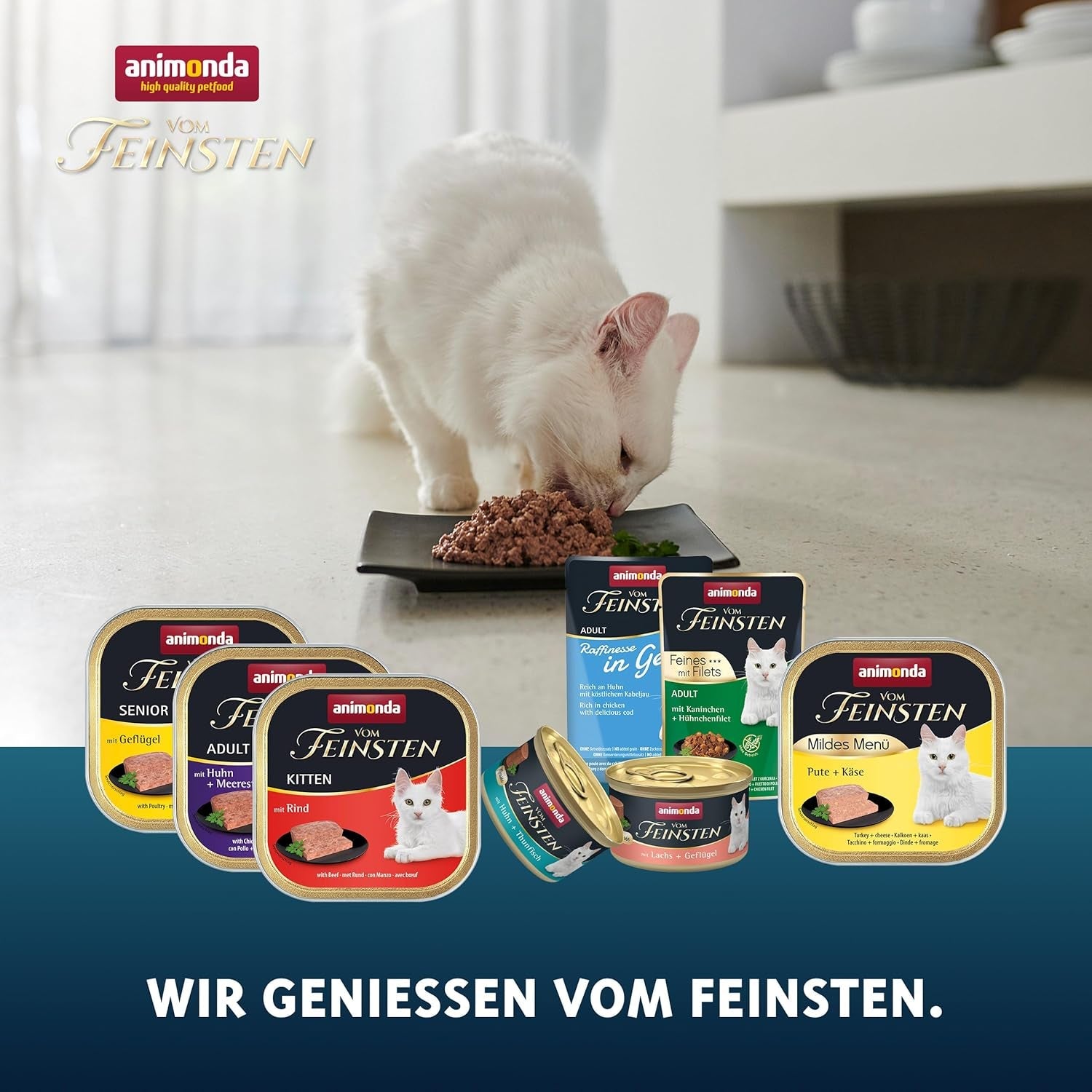 animonda vom Feinsten Senior, natvoer voor oudere katten vanaf 7 jaar, variatie voor oudere katten, 32 x 100 g